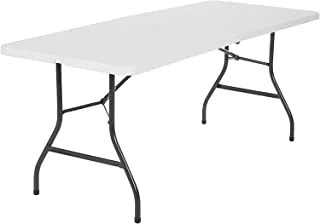 طاولة قابلة للطي شديدة التحمل ECVV ، مثالية للحرف اليدوية ، والمناسبات الخارجية ، ومقبض حمل مريح ، وخفيفة الوزن ، وطاولة محمولة (أبيض) (152 * 70 * 74 سم)