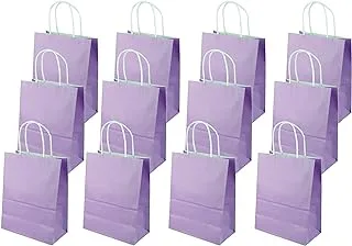 ECVV Gift Bags 24 Pieces Set Eco-Friendly Paper Bags With Handles Bulk Paper Bags Shopping Bags Kraft Bags Retail Bags Party Bags (PURPLE, 21 * 15 * 8 Cm)