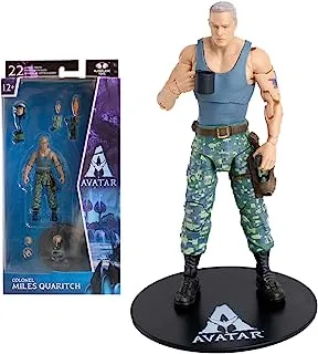 Disney Avatar TM16303 McFarlane Toys, 4-inch Miles Quaritch Movie Action Figure with 22 Moving Parts, Toys Collectible Figure with Collectors Stand, Ages 12+