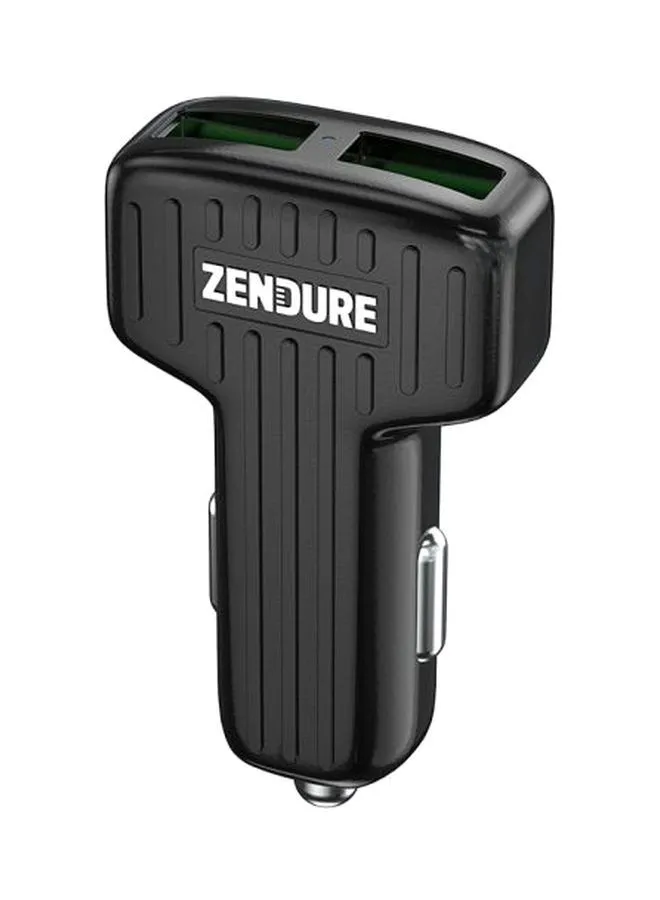 ZENDURE Dual-Port Car Phone Charger Black