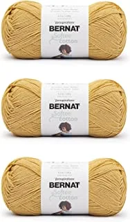 Bernat Softee Cotton Golden Yarn - 3 Pack of 120g/4.25oz - Nylon - 3 DK (Light) - 254 Yards - Knitting, Crocheting & Crafts