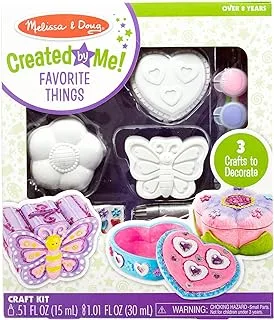 Melissa And Doug 9534 Decorate-Your-Own Favorite Things Craft Kits Set: Flower and Heart Treasure Box and Butterfly Bank