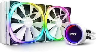 NZXT Kraken X63 RGB 280mm - RL-KRX63-RW - AIO RGB CPU Liquid Cooler - Rotating Infinity Mirror Design - Powered by CAM V4 - RGB Connector - AER RGB V2 140mm Radiator Fans (2 Included) - White