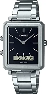 Casio Men Watch Analog Digital Black Dial Stainless Steel Band MTP-B205D-1EDF