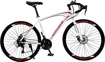 MOUNTAIN GEAR 21 SPEED SPORTS TRACKER MTB 700CC SPOKE WHEEL 27.5INCH, DISK BRAKES, SUSPENSION FRONT FORK, SHIMANO SHIFTERS WHITE-MGR182744