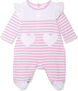 MOON 100% Cotton Sleepsuit 3-6M Pink - Pink Stripes