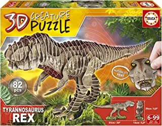 Educa - 3D Puzzle T-Rex Creature Puzzle. Assemble your own Dinosaur in 3D from 5 6 7 8 years old (19182)