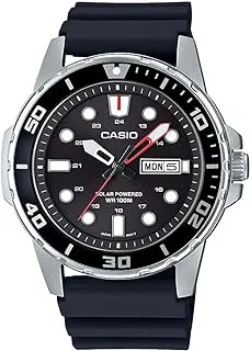 Casio Men's Stainless Steel Quartz Resin Strap, Black, 22 Casual Watch (Model: MTP-S110-1AVCF), RED, Black, Diver