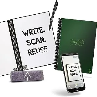 Rocketbook Core Reusable Smart Notebook | Innovative, Eco-Friendly, Digitally Connected Notebook with Cloud Sharing Capabilities | Dotted, 15.2 cm x 22.4 cm, 36 Pg, Terrestrial Green