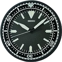 ساعة سيكو 12 بوصة هيريتيج ديزاين مينا ساعة حائط ، كلاسيك أسود