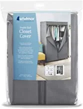 Whitmor COVER ONLY for Double Rod Closet with Heavy Duty Zipper - Gray