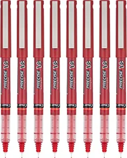 PILOT Precise V5 RT Refillable & Retractable Liquid Ink Rolling Ball Pens, Extra Fine Point (0.5mm) Red, 8-Pack (15328) (PV5B8RED-AMZ)