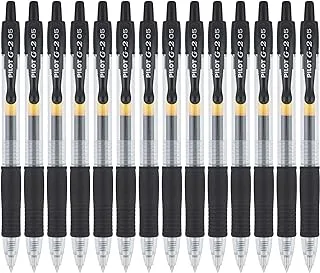 قلم بايلوت 15367 G2 بريميوم أقلام جل دوارة قابلة لإعادة الملء وقابلة للسحب ، نقطة رفيعة للغاية ، حبر أسود ، 14 عبوة