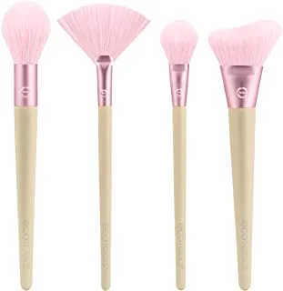 EcoTools Elements Limited Edition Wind-Kissed Professional Makeup Brush Set, For Bronzer, Blush, or Highlighter, Ecofriendly Makeup Brushes, 4 Piece Set