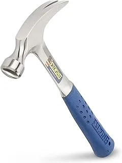 ESTWING Hammer - 12 oz Straight Rip Claw with Smooth Face & Shock Reduction Grip - E3-12S, Silver