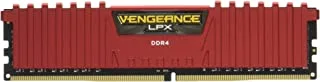 مجموعة ذاكرة Corsair CMK8GX4M2A2666C16R LPX 8GB DRAM 2666MHz C16 للأنظمة 8 DDR4 (PC4 21300) أحمر