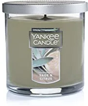 Yankee Candle Sage & Citrus المعطرة ، كلاسيك 7 أوقية شمعة صغيرة بفتيل واحد ، أكثر من 35 ساعة من وقت الاحتراق