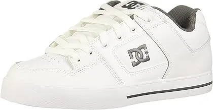 DC Men's Pure Casual Low Top Lace Up Skate Shoe Sneaker, White/Battleship/White, 9