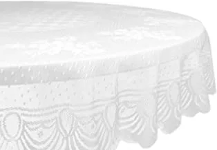 DII Home Essentials 100% Polyester, Machine Washable, Shabby Chic, Vintage Tablecloth or Overlay 63