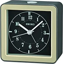 Seiko Gatsby Bedroom Alarm Clock, Metallic Dark Silver