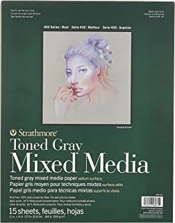 Strathmore 462-311 400 Series Toned Gray Mixed Media Pad, 11