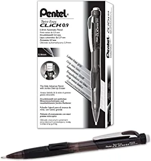 Pentel Twist-Erase CLICK Mechanical Pencil (0.9mm) Assorted Black Barrels, Color May Vary, Box of 12 (PD279TA)