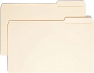 Smead File Folder ، علامة تبويب مقطوعة 1/3 معززة ، الوضع الأيمن ، الحجم القانوني ، مانيلا ، 100 لكل صندوق (15337)