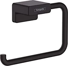 Hansgrohe addstoris 6-inch roll holder without cover in matte black, 41771670
