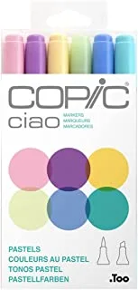 مجموعة أقلام كوبيك Ciao ، 6 ألوان ، باستيل