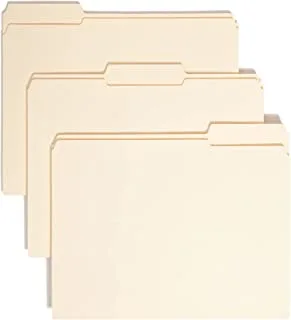 Smead file folder, reinforced 1/3-cut tab, assorted positions, letter size, manila, 100 per box (10334)