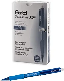 Pentel Twist Erase EXPRESS Automatic Pencil, 0.7mm Lead Size, Blue Barrel, Box of 12 (QE417C)