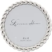 Lawrence Frames Rope Design Metal Frame, 4x4 Round, Silver