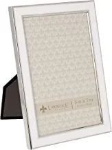 إطارات لورانس مطلية بالفضة 5 × 7 معدن مع إطار صورة أبيض من المينا