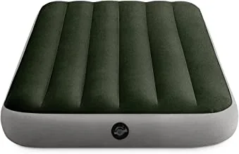 Intex Dura-Beam Standard Series Prestige Downy Airbed with Battery Pump, Twin, Green