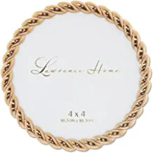 Lawrence Frames Rope Design Metal Frame, 4x4 Round, Gold