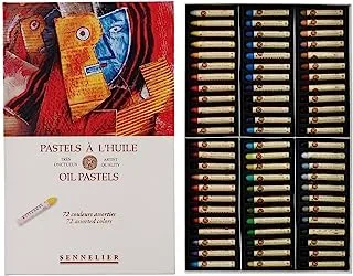 مجموعة ألوان الباستيل الزيتية من الورق المقوى من Sennelier ، 72 قطعة (عبوة من 1) ، متعددة الألوان