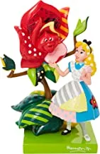 Enesco Disney by Romero Britto Alice in Wonderland with Talking Rose Figurine, 7.87 Inch, Multicolor
