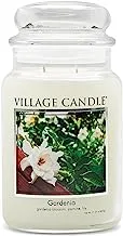 Village Candle Gardenia شمعة زجاجية كبيرة معطرة برطمان ، 21.25 أونصة ، أبيض