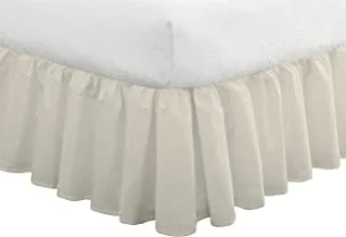 FRESH IDEAS Bedding Ruffled Bedskirt, Classic 14” Drop Length, Gathered Styling, California King, Ivory