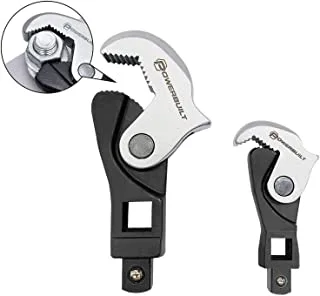 Powerbuilt 2 Piece Spring-Loaded Crowfoot Wrench Set, Adjustable, Auto Size, Universal, Self-Adjusting, Power Grip, Rapid Wrench- 240274