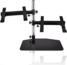 Pyle Portable Dual Laptop Stand - Standing Table Holder with Bracket Arms, Adjustable Height and Ergonomic Design for DJ Mixer, Sound Equipment, Workstation, Gaming and Home Use - PLPTS45