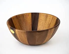 وعاء تقديم دائري من خشب الأكاسيا من بيلي للفواكه أو السلطات ، وعاء واحد ، قطر 26 × 10 سم ، بني - B250
