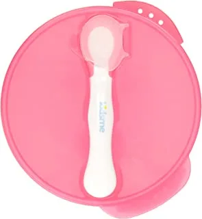 Kidsme 9832 LA Suction Bowl with Ideal Temperature Feeding Spoon Set, Lavender