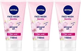 NIVEA Gentle Cleansing Face Wash, Dry Skin, 3x150ml