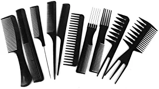 ECVV Set Of 10 Pcs Multipurpose Salon Hair Styling (41 * 25) Cm Hairdressing Hairdresser Barber Combs Professional Comb Kit