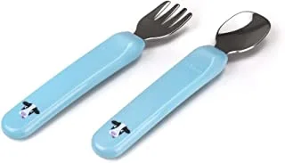 Kidsme 140301 AQ Baby Feeding Premier Spoon and Fork, Aquamarine