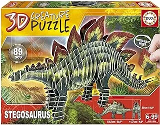 Educa - 3D Puzzle Stegosaurus Creature Puzzle. Assemble your own 3D Puzzle Dinosaur from 5 6 7 8 years old (19184)