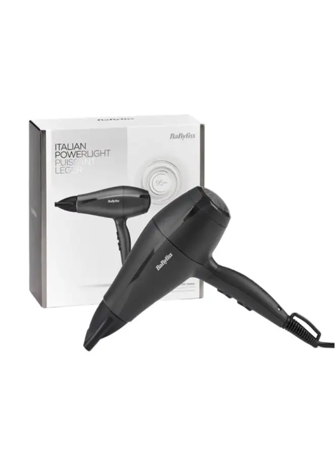babyliss Italian-made Hairdryer| 2000w Performance With High Torque Motor | Adjustable Speed Settings & Lightweight & Portable | Professional-grade Results With Italian Made Quality| 5910SDE Black
