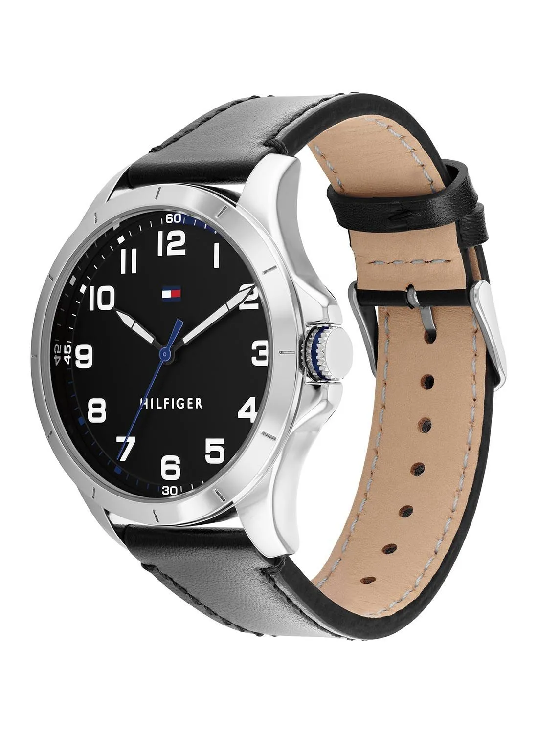 TOMMY HILFIGER Men Analog Round Shape Leather Wrist Watch 1791909 45 mm