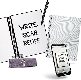 Rocketbook Core Reusable Smart Notebook | Innovative, Eco-Friendly, Digitally Connected Notebook with Cloud Sharing Capabilities | Dotted, 6